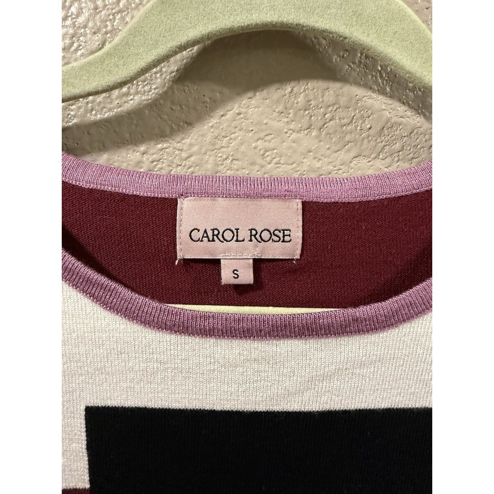Carol Rose Colorblock Knit Pullover Sweater Crew Neck Multicolor Women's S - Picture 3 of 5